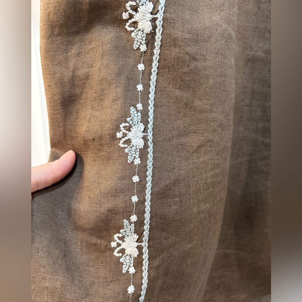 Johnny Was 100% Linen Heavily Embroidered Rustic Boho Tunic Top Sz s - Picture 7 of 12